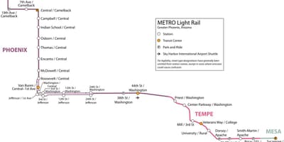 Light rail 지도 피닉스