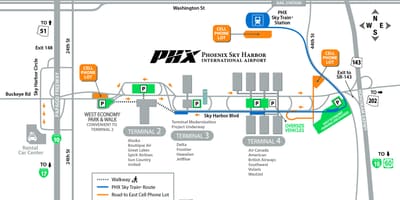 피닉스 국제공항 지도